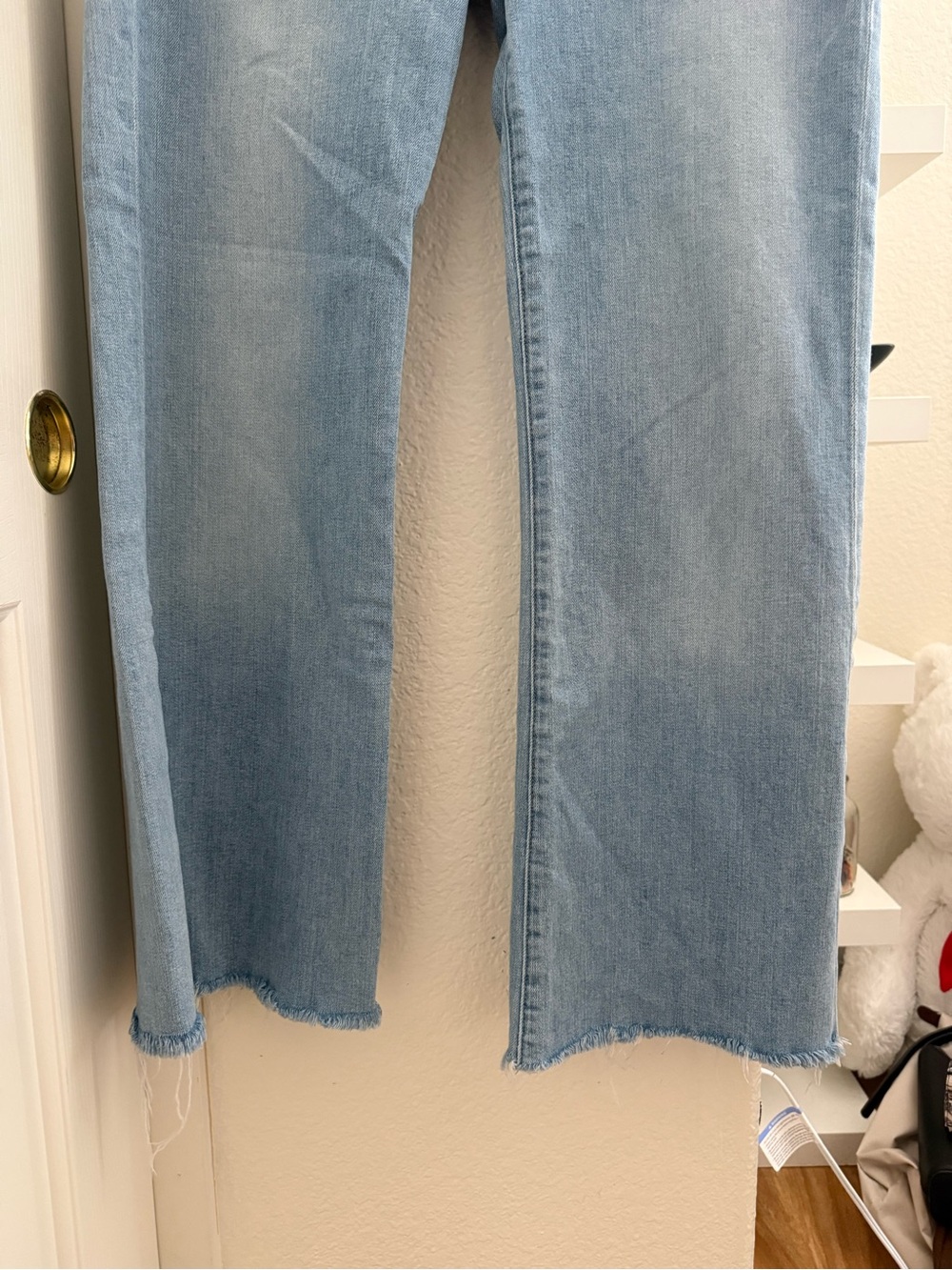 7 For All Mankind Light Blue Braided-Pocket Straight Leg Jeans - Picture 5 of 11